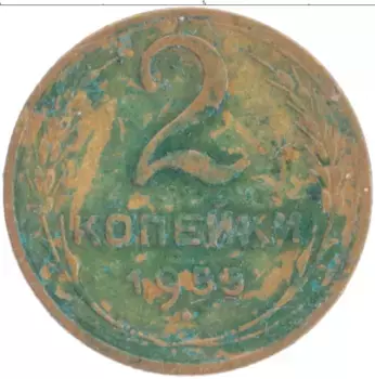 Монета 2 копейки СССР 1955 года Бронза