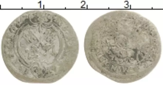 Монета 2 крейцера Регенсбурга 1634 года Серебро