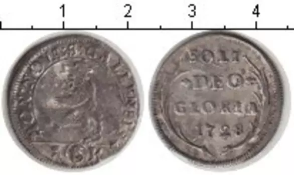 Монета 2 крейцера Швейцарии 1728 года Серебро Кантон Санкт-Галлен