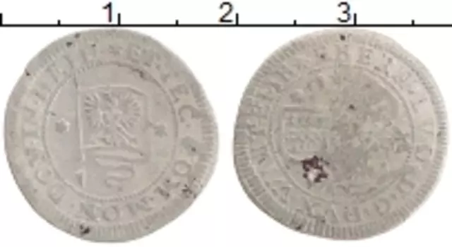 Монета 2 крейцера Вюртемберга 1694 года Серебро