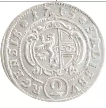 Монета 2 крейцера Зальцбурга 1715 года Серебро Архиепископ Франциск