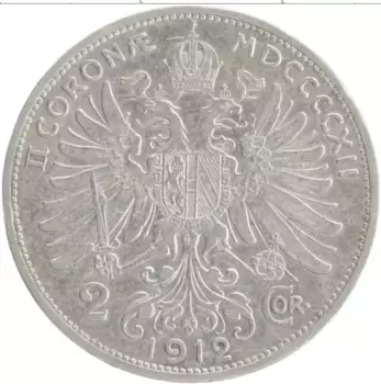 Монета 2 кроны Австрии 1912 года Серебро Франц Иосиф I