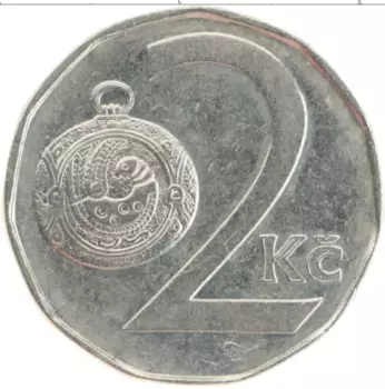 Монета 2 кроны Чехии 1993 года Медно-никель