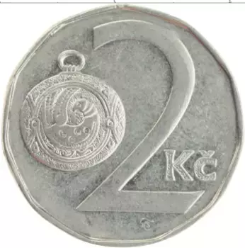 Монета 2 кроны Чехии 1993 года Медно-никель