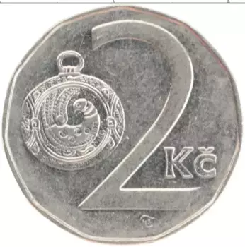Монета 2 кроны Чехии 1994 года Медно-никель