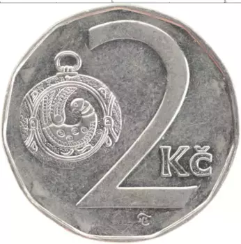 Монета 2 кроны Чехии 1994 года Медно-никель