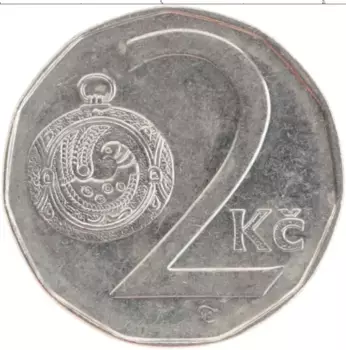 Монета 2 кроны Чехии 1997 года Медно-никель