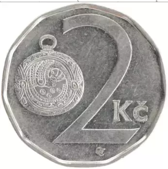 Монета 2 кроны Чехии 2002 года Медно-никель
