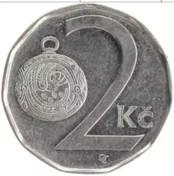 Монета 2 кроны Чехии 2003 года Медно-никель