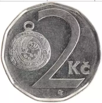 Монета 2 кроны Чехии 2007 года Медно-никель