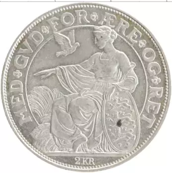 Монета 2 кроны Дании 1903 года Серебро 40 лет правления Кристиана IX