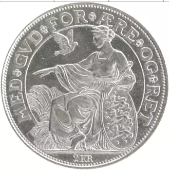 Монета 2 кроны Дании 1903 года Серебро 40 лет правления Кристиана IX