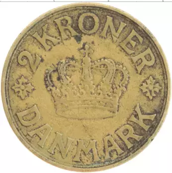 Монета 2 кроны Дании 1939 года Бронза Кристиан Х