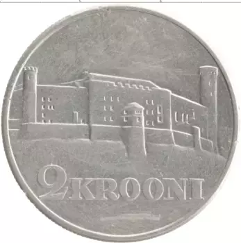 Монета 2 кроны Эстонии 1930 года Серебро