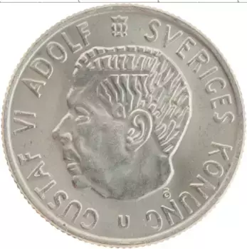 Монета 2 кроны Швеции 1968 года Медно-никель Густав VI Адольф