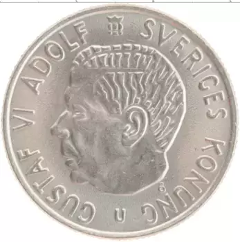 Монета 2 кроны Швеции 1969 года Медно-никель Густав VI Адольф