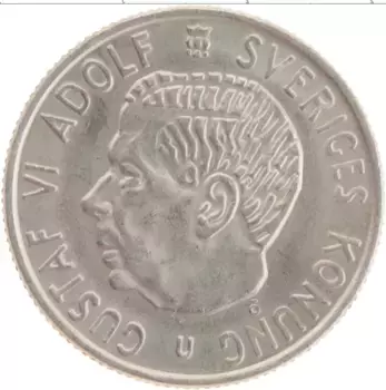 Монета 2 кроны Швеции 1970 года Медно-никель Густав VI Адольф
