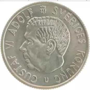 Монета 2 кроны Швеции 1971 года Медно-никель Густав VI Адольф