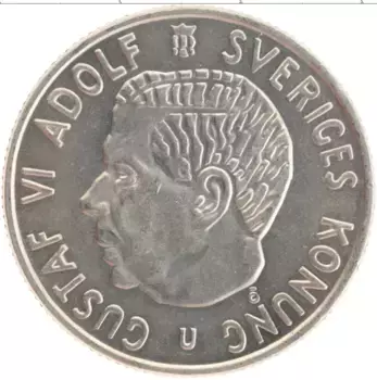 Монета 2 кроны Швеции 1971 года Медно-никель Густав VI Адольф