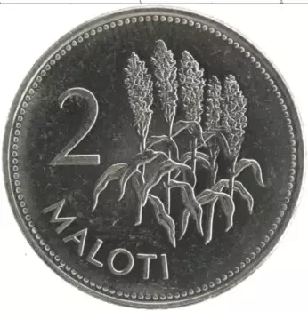 Монета 2 малоти Лесото 1998 года Медно-никель