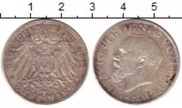 Монета 2 марки Баварии 1914 года Серебро Людвиг III