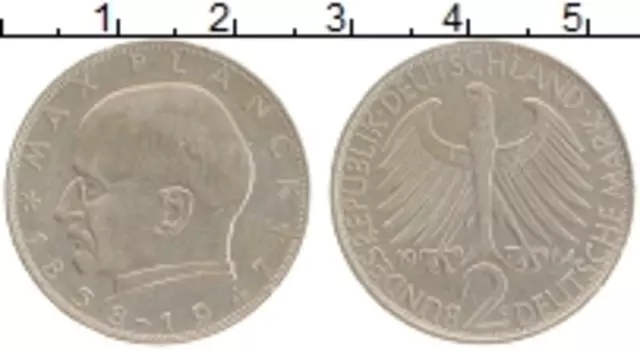 Монета 2 марки ФРГ 1964 года Медно-никель G Макс Планк
