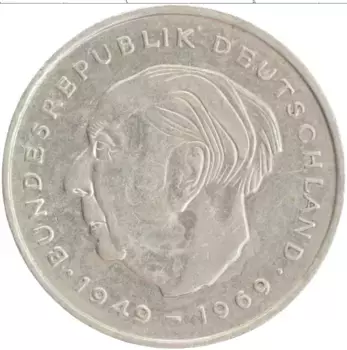 Монета 2 марки ФРГ 1972 года Медно-никель J
