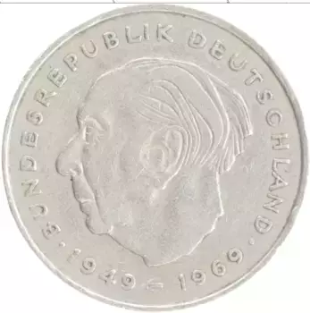 Монета 2 марки ФРГ 1972 года Медно-никель J