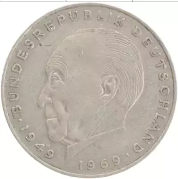 Монета 2 марки ФРГ 1973 года Медно-никель D