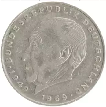 Монета 2 марки ФРГ 1973 года Медно-никель D