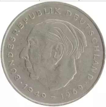 Монета 2 марки ФРГ 1973 года Медно-никель F