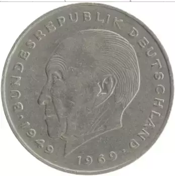 Монета 2 марки ФРГ 1974 года Медно-никель F