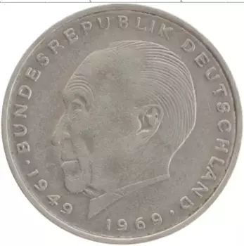 Монета 2 марки ФРГ 1975 года Медно-никель D
