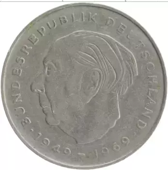 Монета 2 марки ФРГ 1976 года Медно-никель F