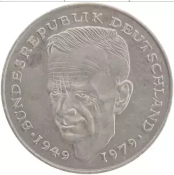 Монета 2 марки ФРГ 1990 года Медно-никель J