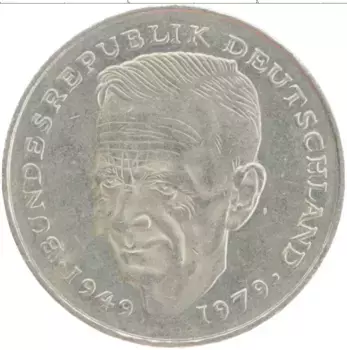 Монета 2 марки ФРГ 1990 года Медно-никель F