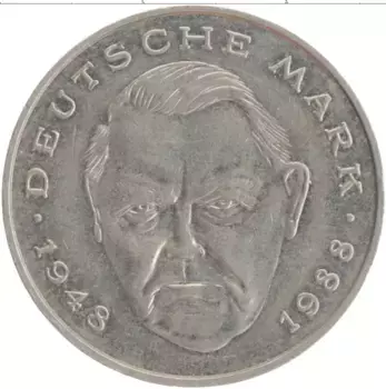 Монета 2 марки ФРГ 1990 года Медно-никель J