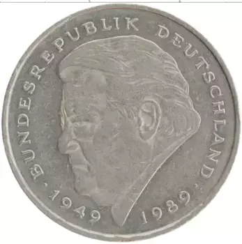 Монета 2 марки ФРГ 1992 года Медно-никель J