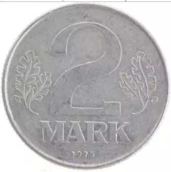 Монета 2 марки ГДР 1975 года Алюминий А