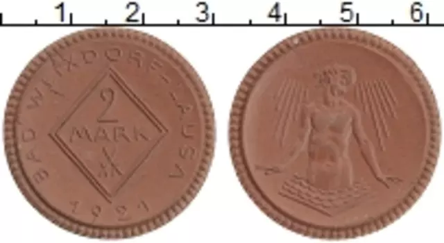 Монета 2 марки Германия : Нотгельды 1921 года Фарфор Бад Вейксдорф
