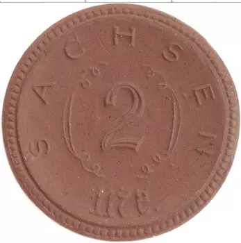 Монета 2 марки Германия : Нотгельды 1921 года Фарфор Саксония
