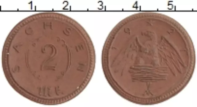 Монета 2 марки Германия : Нотгельды 1921 года Фарфор Саксония