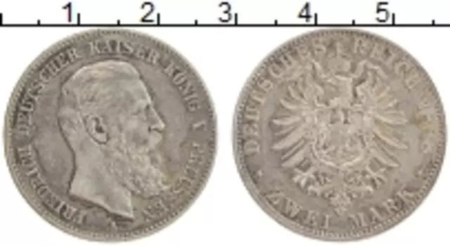 Монета 2 марки Пруссии 1888 года Серебро Фридрих А