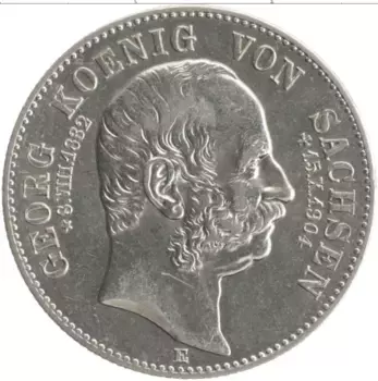 Монета 2 марки Саксонии 1904 года Серебро Георг