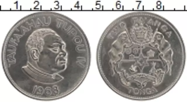 Монета 2 паанга Тонги 1968 года Медно-никель Тауфа’ахау Тупоу IV