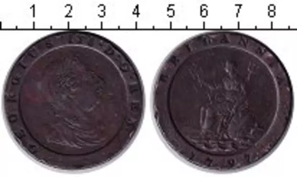 Монета 2 пенса Англии 1797 года Медь Георг III