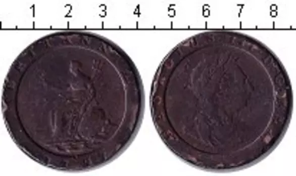 Монета 2 пенса Англии 1797 года Медь Георг III