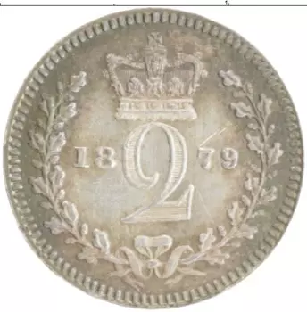 Монета 2 пенса Англии 1879 года Серебро Виктория
