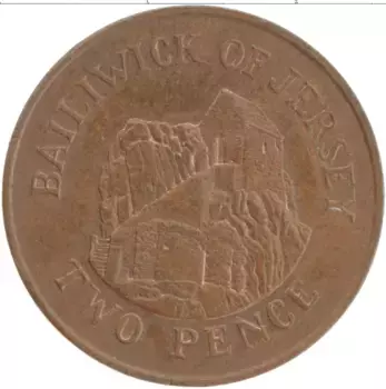 Монета 2 пенса Острова Джерси 1984 года Бронза Елизавета II