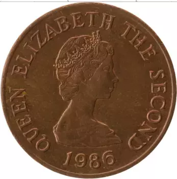 Монета 2 пенса Острова Джерси 1986 года Бронза Елизавета II